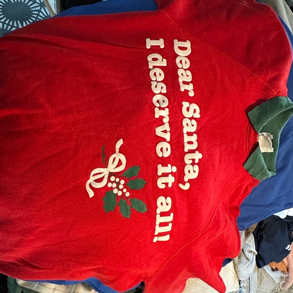 Vintage Dear Santa I deserve it all Lee collared sweatshirt L - Picture 5 of 11